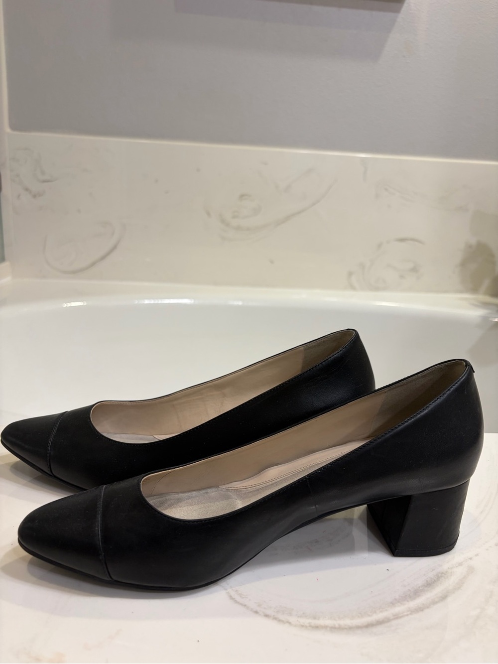 Cole Haan Grand OS Leather Block Heel Pumps